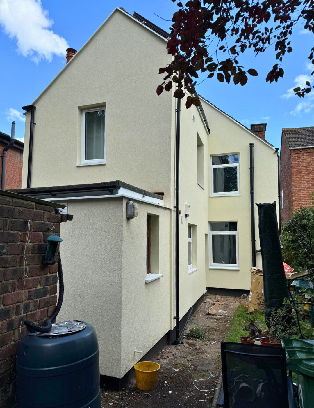 Birmingham home with new silicate-silicone render finish and improved EPC rating.